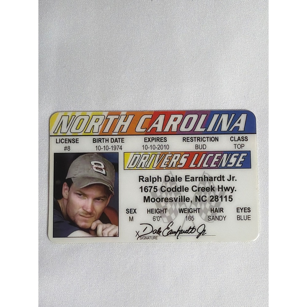 VINTAGE NASCAR Dale Earnhardt Jr Novelty Drivers License